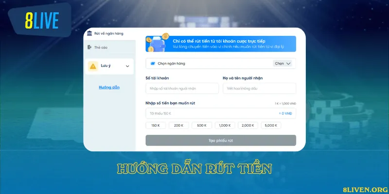 Rút tiền 8LIVE